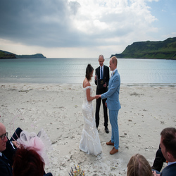 We love weddings (image of wedding on beach on Mull)