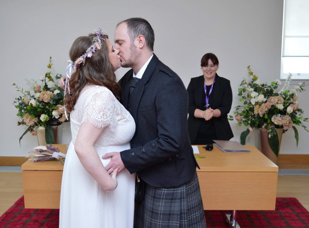 Marriage Officer Maria, Helensburgh - photo provided by couple