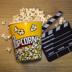 Popcorn and Movie Clapperboard