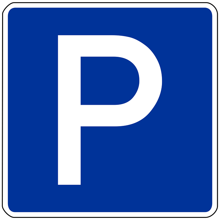Blue Parking P Sign