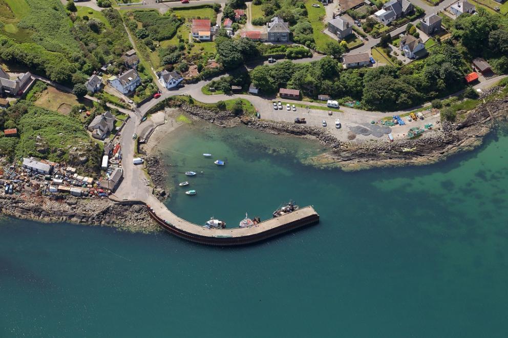 Bird's eye view of a harbour