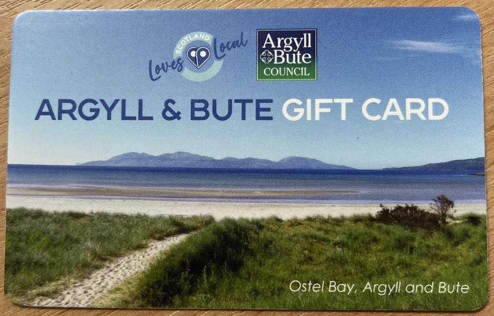 Photo of gift card with image of Ostel bay