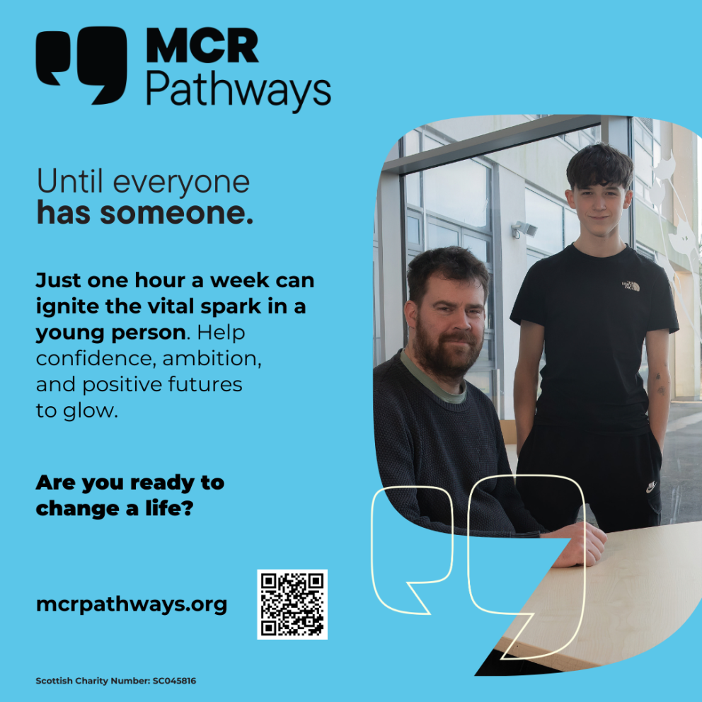 Image shows a young male learner with his mentor