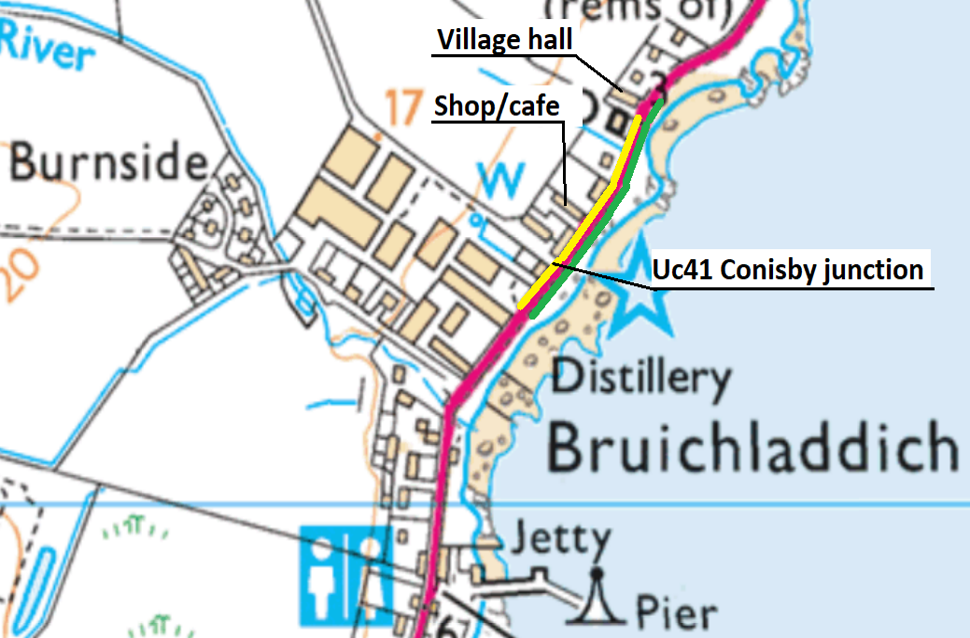 map showing where road will be improved