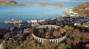 An aerial view of McCaig's Tower in Oban