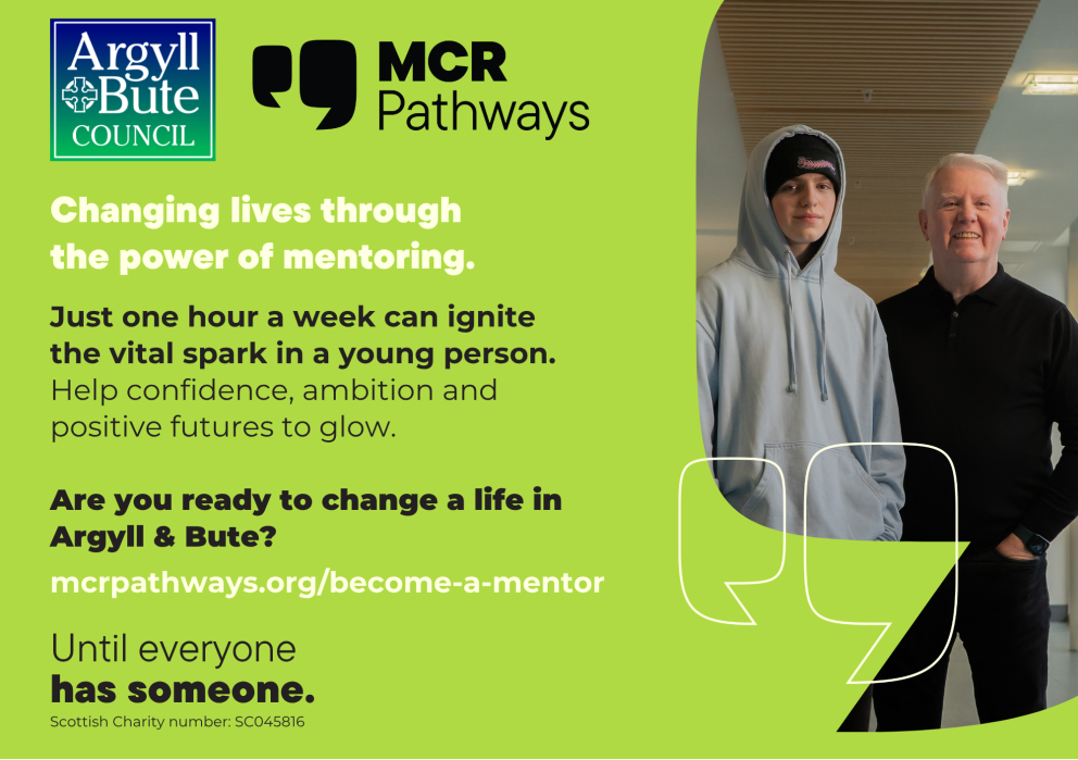 Image shows a young person with their mentor 