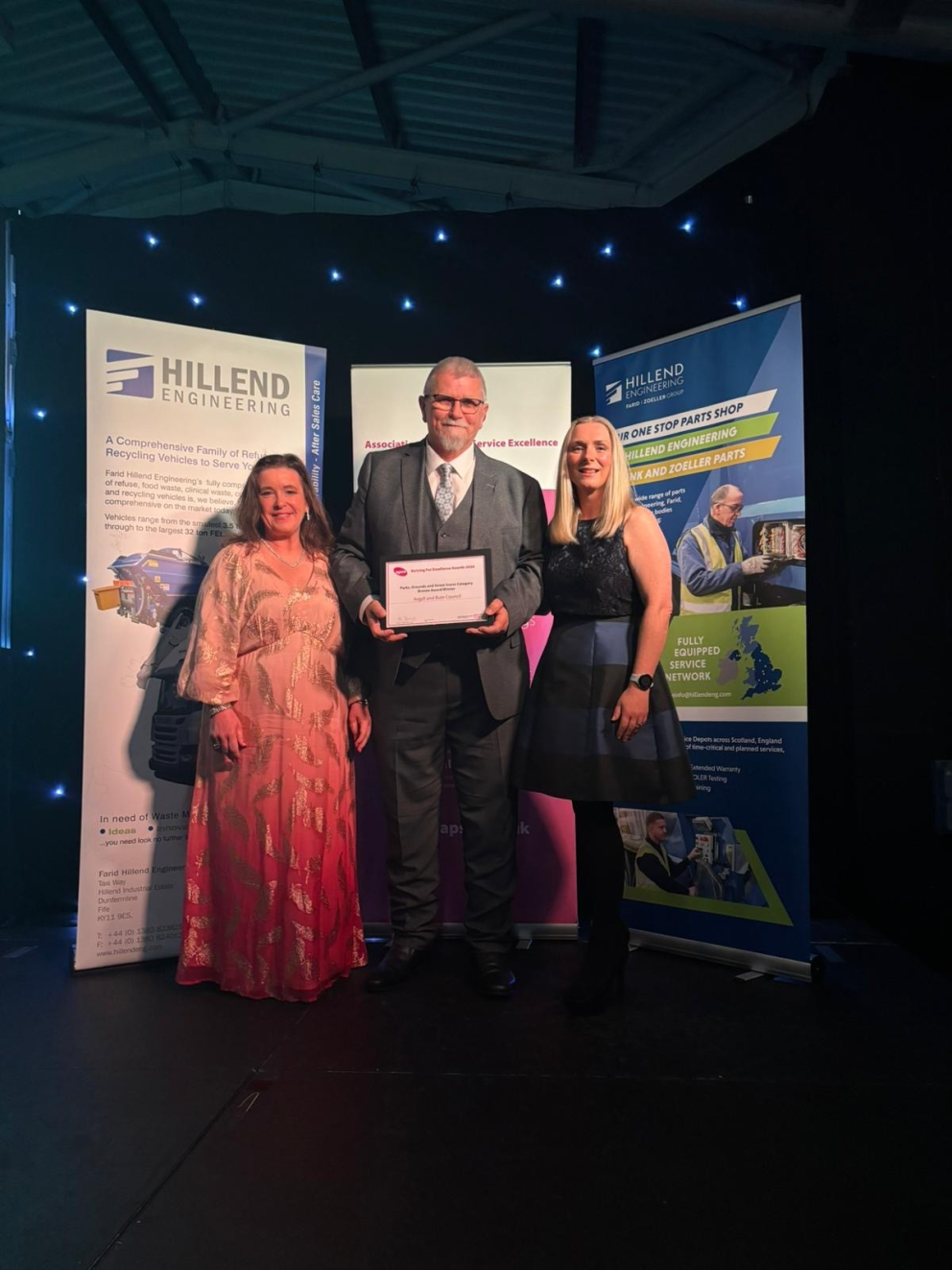 William McCrae, Asset Management Team Leader, receives the APSE Bronze Award