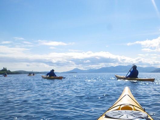 View from a kayak on the sea 