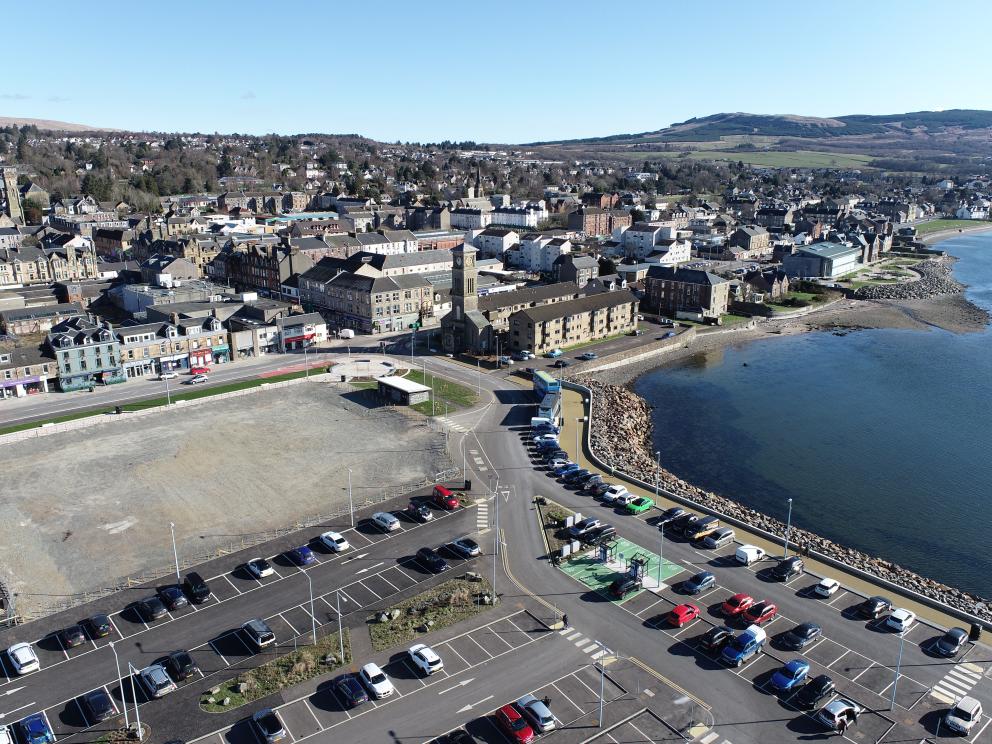 An aerial view of the Helensburgh Waterfront
