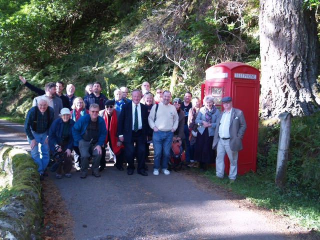Campaigners at Mull phone box