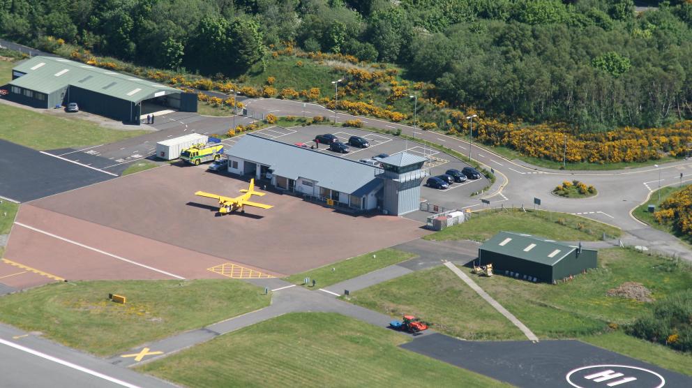 Aerial view of Oban Airport 
