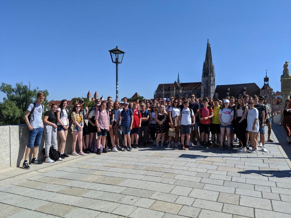 A photo of Dunoon and German pupils in Germany