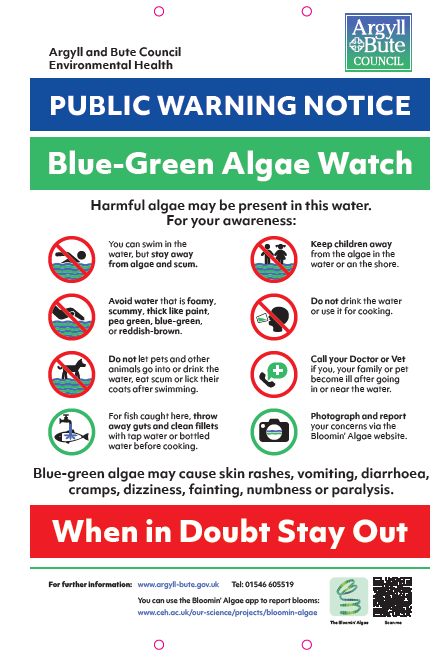Blue Green Algae Public Warning Notice