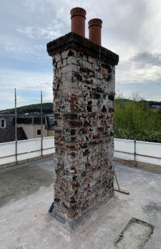 Render removed from the Caretakers House chimney.