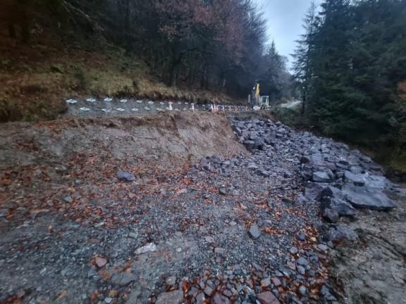 Soil nails further down the slope at the C30 West Loch Awe