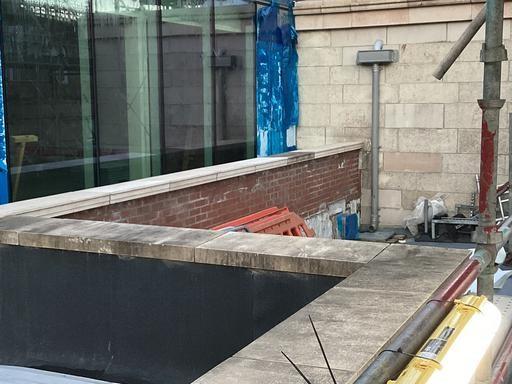 Coping reinstalled along roof 4.