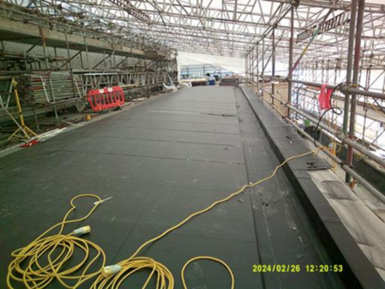 New roof covering being laid at roof 5