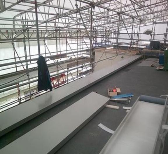 Rothesay Pavilion - New coping installed on roof 5