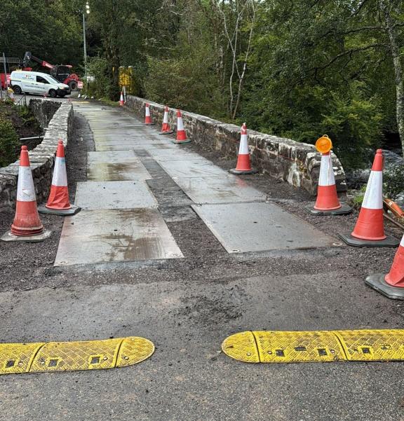 First slab in place on west side of bridge