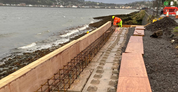More works at Ardbeg sea wall