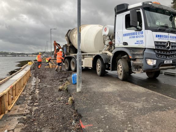 concrete arriving on site
