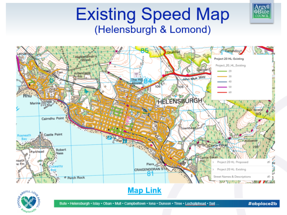 Existing speed limits in Helensburgh