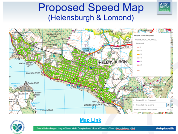 Proposed speed limits for Helensburgh and Lomond