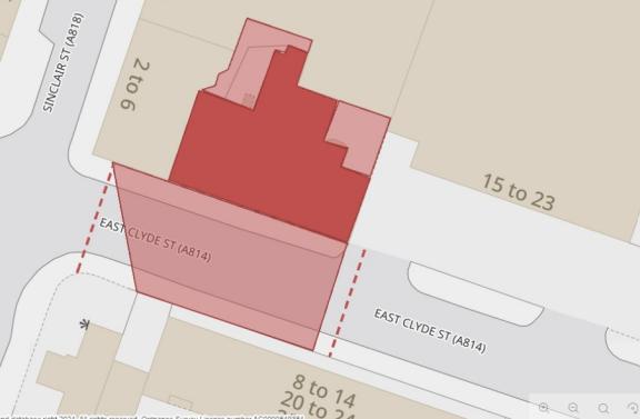 Image shows map of road closure in Helensburgh 
