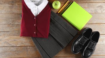 School uniform folded on desk