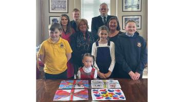 Winners of school competition to create coronation flag