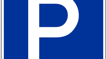 Blue Parking P Sign