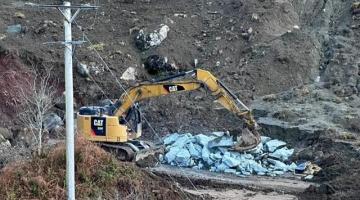 Remains of a boulder at Ardfern landslip - 4th November 2023
