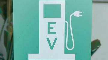 Sign showing an EV charging point