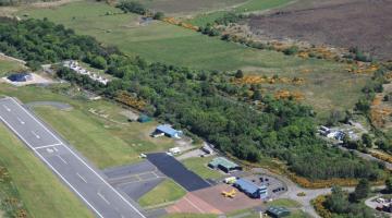 Image shows an aerial view on Oban Airport