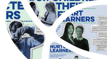 Image shows a heart shaped graphic with Argyll and Bute pupils