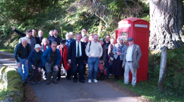 Campaigners at Mull phone box