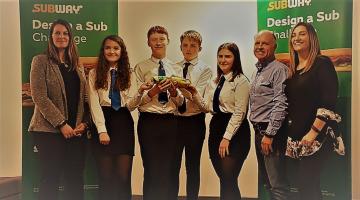 A picture of the Dunoon Grammar School pupils who won the Subway competition