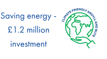 Hand with globe and text