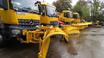 Gritters in depot yard
