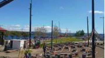 Lighting column being fitted