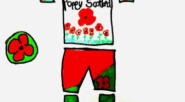 drawing of football strip designed by school pupils