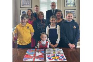 Winners of school competition to create coronation flag