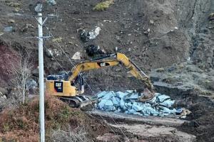 Remains of a boulder at Ardfern landslip - 4th November 2023