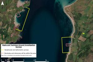 Diagram of areas being surveyed