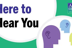 Here to hear you logo