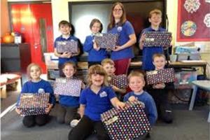 Image shows Gigha pupils in their classroom
