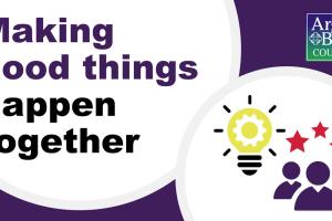 decorative graphic that reads making good things happen together