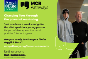 Image shows a young person with their mentor 