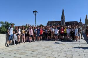A photo of Dunoon and German pupils in Germany