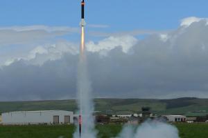 small rocket being launched